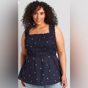 Lane Bryant Sleeveless Smocked Peplum Top Size 18/20